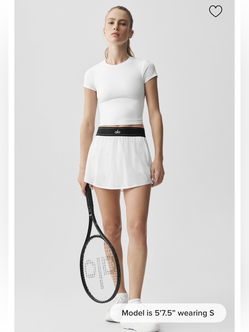 ALO MATCH POINT TENNIS SKIRT IN WHITE SIZE SMALL